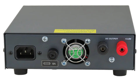 Back view of TP350 23 Amp DC 13.8V Switching Power Supply With Cigarette Plug For Ham Radio And CB Radios showing connections.