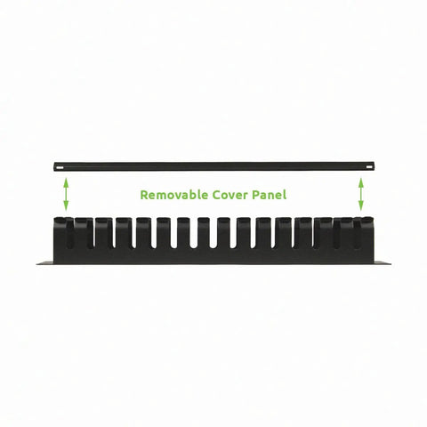 2U Metal Rack Mount Horizontal Cable Manager For 19 Inch Server Racks Tough Steel Duct Raceway With Included Panel And Screws