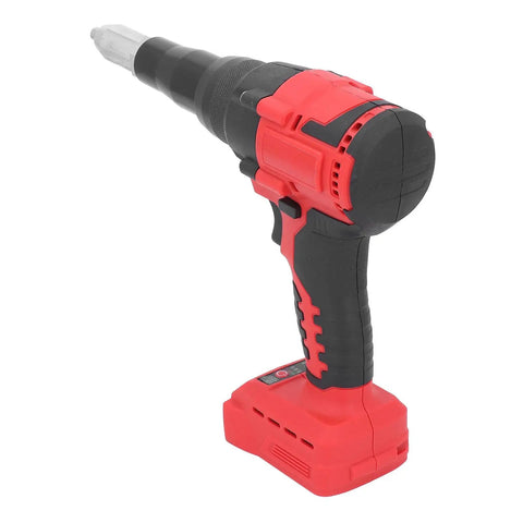 Bewinner 18V Cordless Rivet Gun Kit With Brushless Motor And LED Light For Rapid One-Handed Fastening Of Steel And Aluminum Rivets In Auto Repair Jobs And DIY Home Makeovers, red black