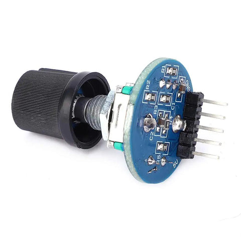 Three Pack Rotating Encoder Module With Potentiometer 5V Rotation Sensor For Mechanical Projects Unlimited Rotation Easy Reset And Accurate Counting For DIY Electronics Projects, blue PCB with black knob