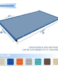 Dimensions of 12x12 Ft Pergola Shade Canopy Cover With Grommets And Weighted Rods UV Blocking Durable HDPE Fabric