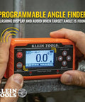 Digital Level Angle Finder With Programmable Angles, Measures 0 To 90 And 0 To 180 Degrees, Dual Axis Bullseye Ranges in use