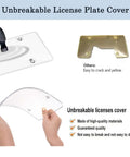 Comparison of unbreakable clear plate cover and standard cover, highlighting durability and material differences.