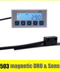 M503 Magnetic Scale DRO Display With Built In Magnetic Measurement System And Magnetic Tape For Woodworking, Stain Belt Profile Ready To Roll, Embedded Sensor, Plug And Play Benchtop Setup, digital display and sensor with tape