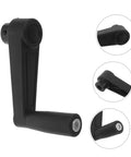 Heavy Duty Black Plastic Manual Crank Handle Replacement With 10Mm Round Hole For Lathe Machine And Work Bench, view from side and top