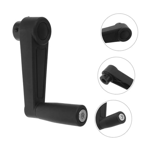 Heavy Duty Black Plastic Manual Crank Handle Replacement With 10Mm Round Hole For Lathe Machine And Work Bench, view from side and top