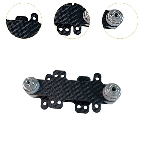 Carbon Fiber Aluminum Alloy Skateboard Adapter Bracket For Land Surfboard, Easy Mount Direct Replacement Spare Part, Built To Last No Fuss Install Heavy Duty Upgrade For Maintenance And Stable Fit On Most Boards, Smooth Install. black carbon fiber bracket with alloy mounts
