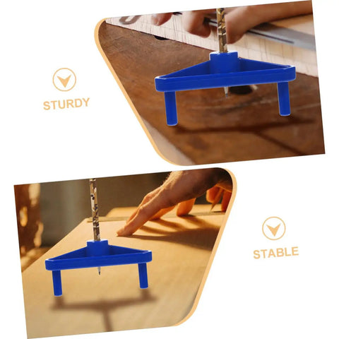 Professional Two Piece Woodworking Scribe Set Featuring Slick Ergonomic Center Scriber And Multi Function Marking Gauge For Furniture Creators Getting Spot On Results Without A Hitch, blue layout gauge in use on wood.