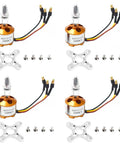 A2212 1000KV Brushless Outrunner Motor for RC Drones and Multirotors with 12A Burst Current, showing pre-wired banana plugs and mounting hardware.
