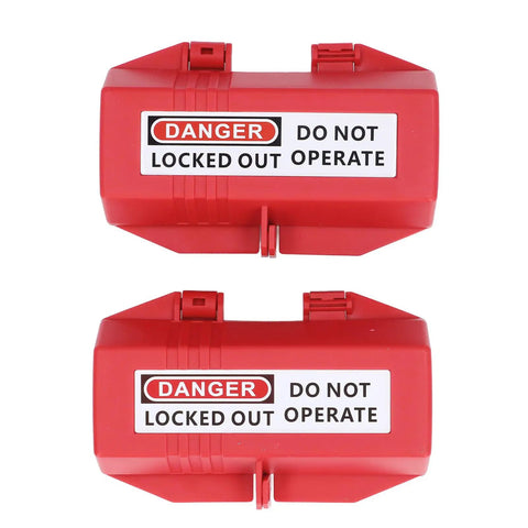 No Nonsense Heavy Duty Power Plug Lockout Devices 2 Pack For Industrial Electrical Projects Rock Solid Plastic Design Stops Unauthorized Equipment Access Dead Straightforward Job Site Safety
