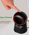 1D 2D Barcode Scanner Desktop USB Wired Hands Free QR Scanner Omnidirectional Bar Code Reader with sound option