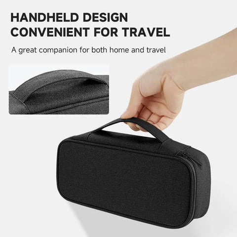 Handheld black Waterproof Tech Organizer Pouch For Cables Chargers Earbuds And Phone Travel Ready All In One Carry Case