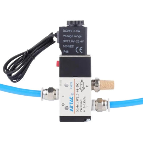 AC 110V 3 By 2 Way Solenoid Valve With 1 By 4 Inch NPT Outlet Normally Closed For Pneumatic Air Systems Model 3V210-08 front view