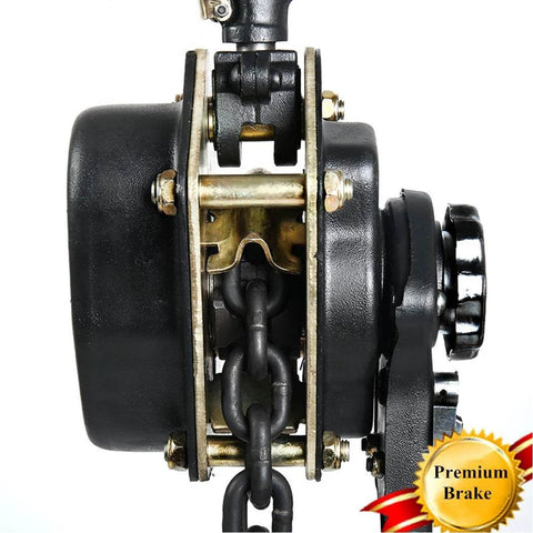 Side view of Lever Chain Hoist 3/4 Ton Manual Ratchet Chain Puller Lift 10 Ft Aluminum Hand Wheel 6 Mm Chain 1650 Lbs Capacity