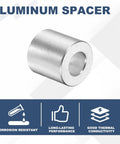 Top Shelf Aluminum Spacer Bushings 8 Pack Straight Round Config 3 4 Outer Diameter X 3 8 Inner Diameter X 3 4 Long plain unthreaded aluminum spacer.