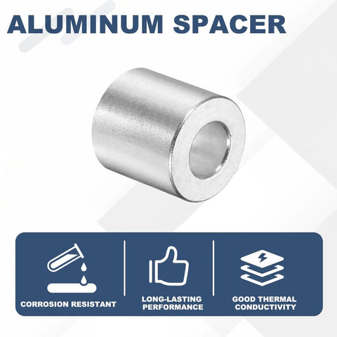 Top Shelf Aluminum Spacer Bushings 8 Pack Straight Round Config 3 4 Outer Diameter X 3 8 Inner Diameter X 3 4 Long plain unthreaded aluminum spacer.