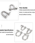 Heavy Duty Stainless Steel Shackle M22-M38 Screw Pin Anchor Bow Shackle For Rigging And Lifting Chains Wirerope Load Bearing 304 Stainless Steel Corrosion Resistant And Easy To Use shown in quality inspection and specification.