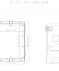 Technical diagram of Rugged Outdoor Electrical Junction Box With Vented Design For Heat Dissipation ABS Plastic Project Enclosure dimensions