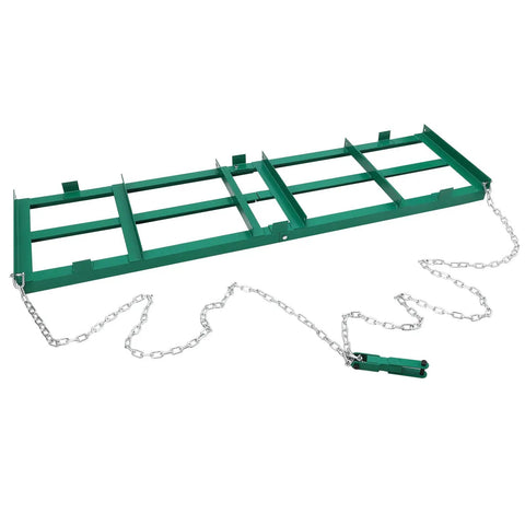 4 Ft Drag Harrow Driveway Grader Heavy Duty Power Rake Tow Behind Lawn Rake green steel frame with chains for ATV UTV