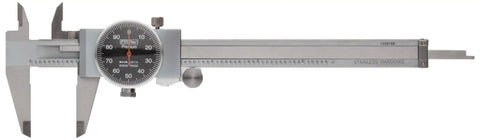 Dial Caliper With 0-6 Inch Range, Precision To 0.001 Inch, Measures Inside, Outside, Depth And Step, Knurled Lock, Black Body