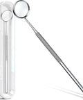 Durable Stainless Steel Dental Mirror For At Home Teeth Cleaning And Mouth Inspection With Storage Box Curved Head Reaches Hidden Spots