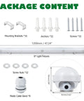 Package contents for Eight Pack 4 Foot LED Vapor Proof Shop Light Fixture With Selectable 60W 50W 40W 8100 Lumens 5000K Temperature IP65