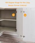 Open corner cabinet with 2 Pack 165 Degree Concealed Lazy Susan Hinge For Face Frame Cabinets With Clip On Plate, Soft Close