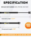 Front Hood Lift Supports And Struts For 2005 To 2012 Chrysler 300, 2005 To 2010 Charger And Magnum, 2008 To 2012 Challenger specifications