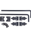 2pcs 12" Black Metal Gate Drop Rods, Heavy Duty Ground Latch Kit with screws and mounting brackets.
