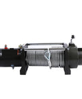 Heavy Duty 3000 Lbs Electric Winch Hoist For Off Road Recovery And Workshop Use 12V 24V Power On Board with steel cable.