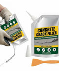 Heavy Duty Waterproof Concrete Crack Filler And Sealant For Driveways And Foundations No Sweat Weatherproof Patching Kit in use.