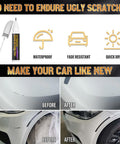 Pearl White Car Touch Up Paint Pen Two In One Scratch Repair For Deep Damages And Chips with before and after car images