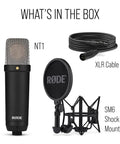 Signature Series Large Diaphragm Condenser Mic With Shock Mount, Pop Filter, And XLR Cable For Music Production, Vocal Recording