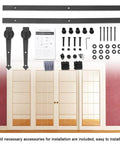6-Foot Sliding Barn Door Roller Track Kit With Carbon Steel Hardware And POM Rollers for closets on a wall with included parts
