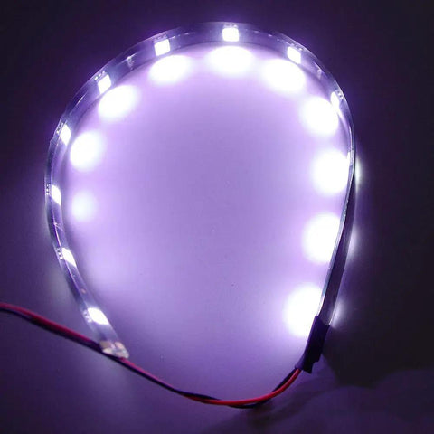 12V Waterproof LED Underbody Light Strip Kit 1 Ft Length 12 LEDs Per Strip Self Adhesive 6 Inch Lead Wires White Light Pack Of 6