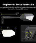 Dead Simple Folding Bike Mirror Built For Handlebars With Tough Metal Gears That Lock Tight over Rough Roads, 5 inch wide angle.