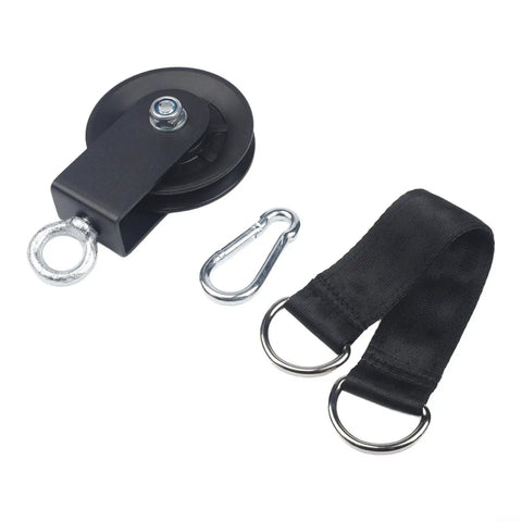 Heavy Duty Pulley Cable System For Home Gym With 360 Degree Rotation Quiet Bearings Lifting Pulley Block Nylon Wheel Carabiner Buckle