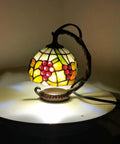 Grapes Tiffany Style Stained Glass Mini Table Lamp Night Light For Bedside And Living Room, 7 Inch Tall, Handcrafted Glass Craft