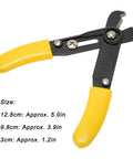 No Fuss Wire Strippers With A Comfort Rubberized Handle And High Precision Single Hole Cutter, black alloy, yellow rubber grip