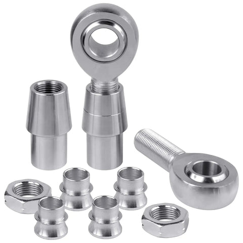 Beefed Up Three Quarter Inch Heim Joint Rod End Kit With Chrome Plated Chromoly Joints Includes Left And Right Hand Thread Sets Tube Adapters Misalignment Spacer Jam Nut Heavy Duty Panhard Rod End Kit For Off Road And High Load Use, chrome rod end parts