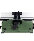 8 Inch Benchtop Jointer With Spiral Cutterhead And Teflon Coated Aluminum Tables features a sleek design and sturdy frame.