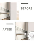 Door Stop Rubber Tip Replacements 0.39 Inch Universal Fit Bumper Tips And Caps For Door Wall Protection Durable Non Scratch Rubber White Finish 20 Pack For Easy Home Office Use installed on door stop.