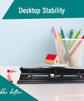 Workhorse 3 Hole Punch For Binders Heavy Duty Metal Hole Puncher With 10 Sheet Capacity beside pencils and pen holder