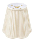 Bottom Scallop Gather Pleat Basic Lamp Shade 8 x 16 x 13 Eggshell Hand Tailored Silk Type Shantung with Softback Polycotton Lining