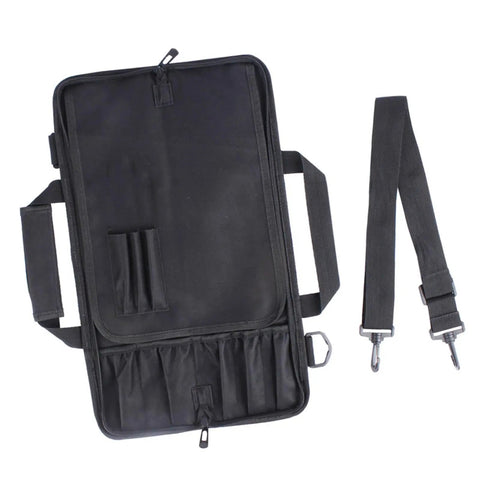 Durable Knife Bag With Protective Pouch Multipurpose Oxford Storage Case flat with detachable strap shown