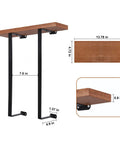 Dimensions and details of Wall Mounted Towel Rack With Wooden Shelf For Bathroom Organization Dope Heavy Duty Metal Towel Holder
