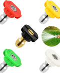 Beefy Universal Pressure Washer Nozzle Tip Set Five Pack With 0 Degree 15 Degree 25 Degree 40 Degree And 65 Degree Angles For Up To 4500 PSI