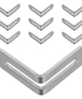 Stainless Steel L Shape Shelf Brackets For Wood Shelves And Tables Adjustable Slot Design in a set of multiple brackets