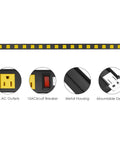 Heavy Duty Metal Power Strip With 16 Widely Spaced Outlets For Easy Access In Garage Or Workshop 6 Foot Cord 15 Amp 125 Volt 1875 Watt