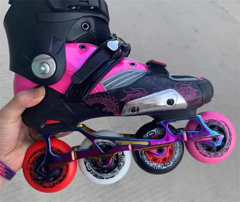 Inline Skate Replacement Wheels Set For 68 72 76 80mm Durometer 92A Outdoor Indoor Asphalt Formula Pink 24mm Wide Bore 8mm Inner Diameter